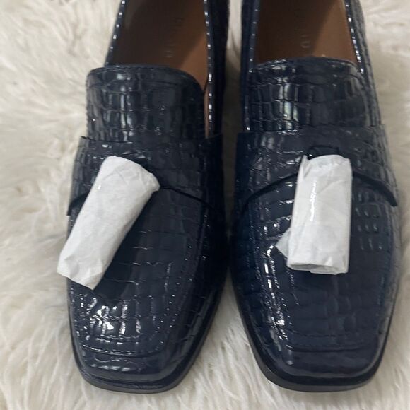 Donald J. Pliner Women’s Croc-Embossed Navy Loafers Size 7.5 NWT - Picture 7 of 10